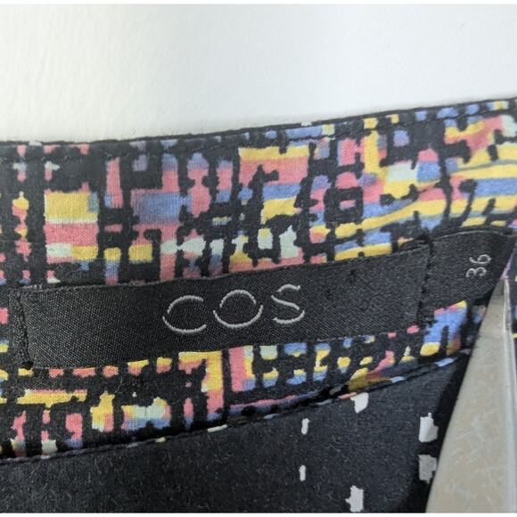 COS Cotton Pixel Printed Half Sleeve Mini Dress - Picture 4 of 7
